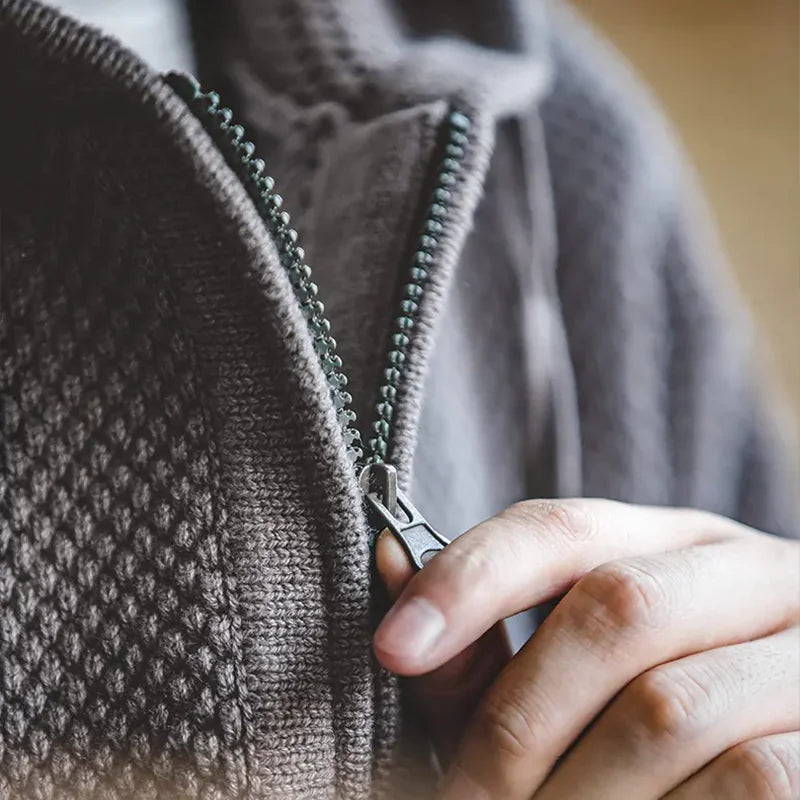 Essential | Men's Casual Knit Half-Zip Hoodie