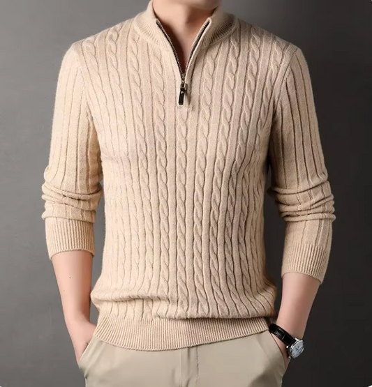 Royce | Men's Cashmere Blend Half-Zip Sweater