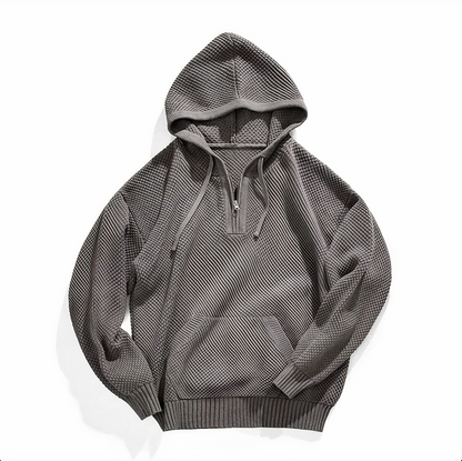 Essential | Men's Casual Knit Half-Zip Hoodie