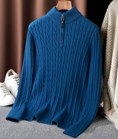 Royce | Men's Cashmere Blend Half-Zip Sweater