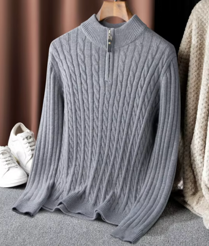 Royce | Men's Cashmere Blend Half-Zip Sweater